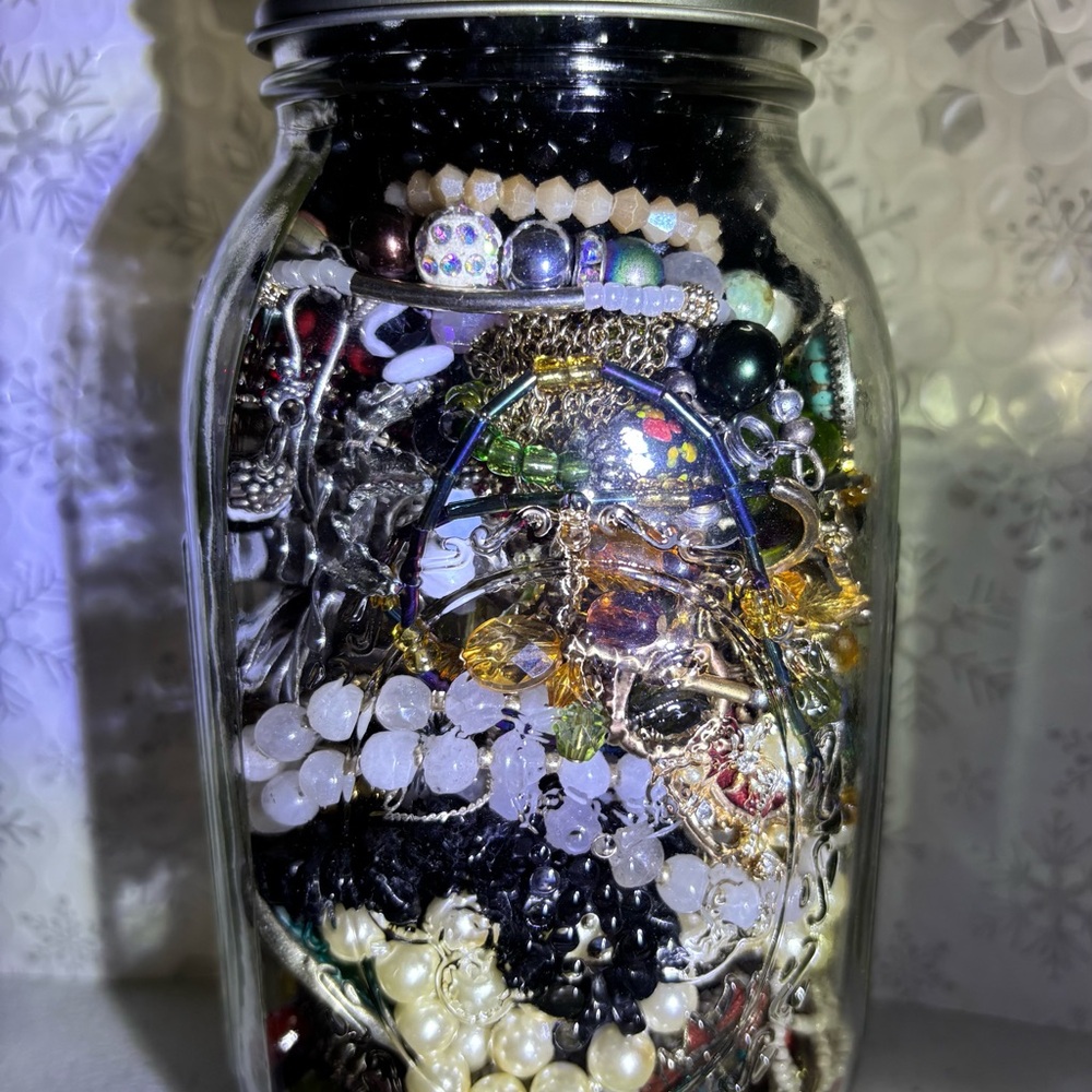 Large Canning Jar Jewelry Jar #1 - Picture 2 of 5